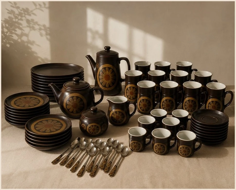 Denby Arabesque — important service en grès anglais
