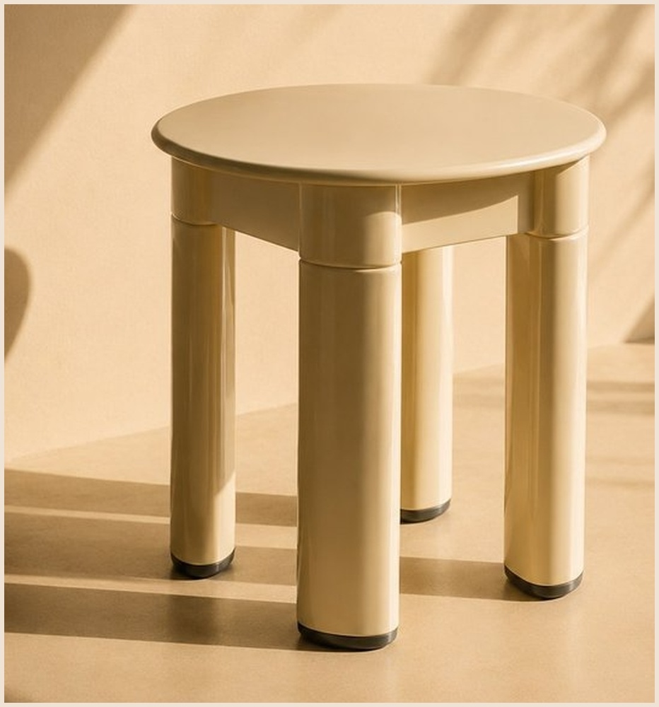 Tabouret Gedy beige crème par Olaf von Bohr