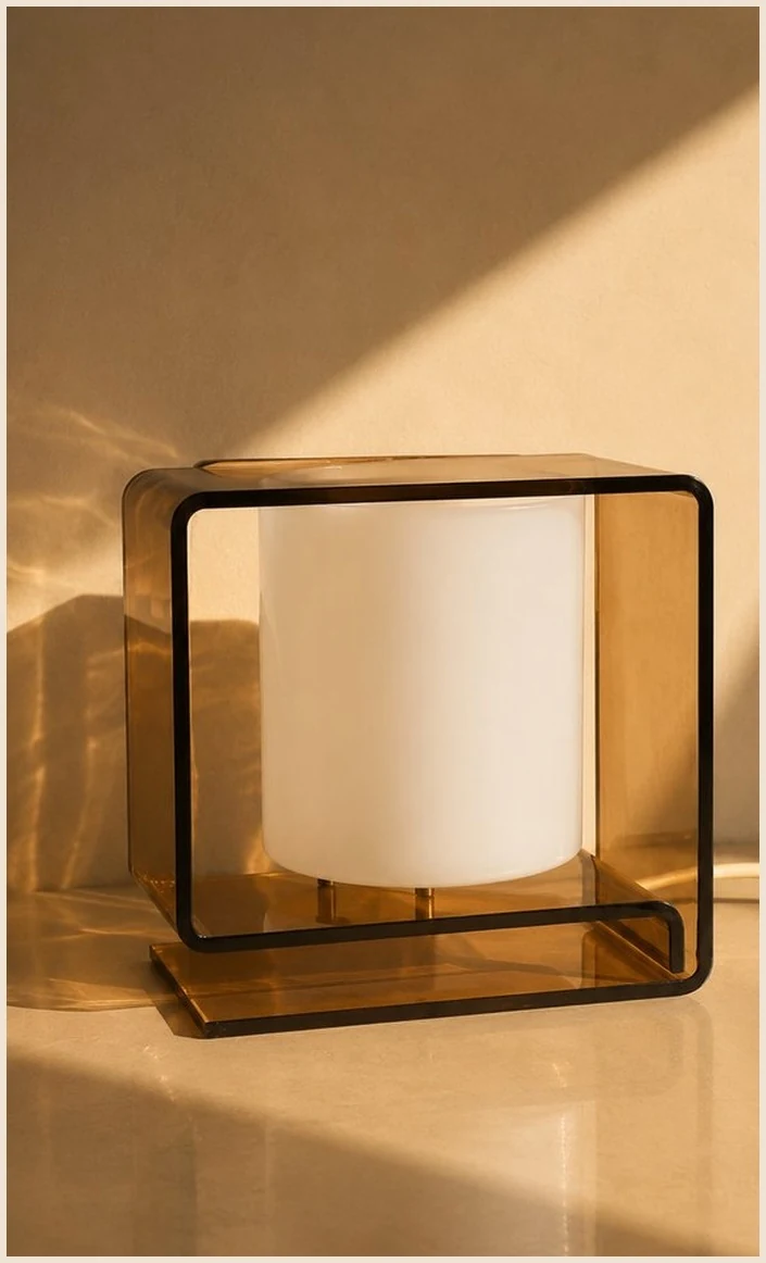 Lampe cubique en Altuglas fumé