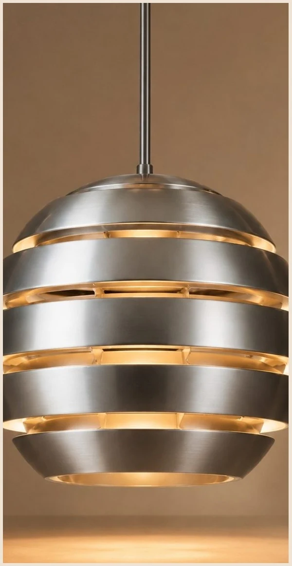 Suspension Space Age en acier inoxydable — années 1970