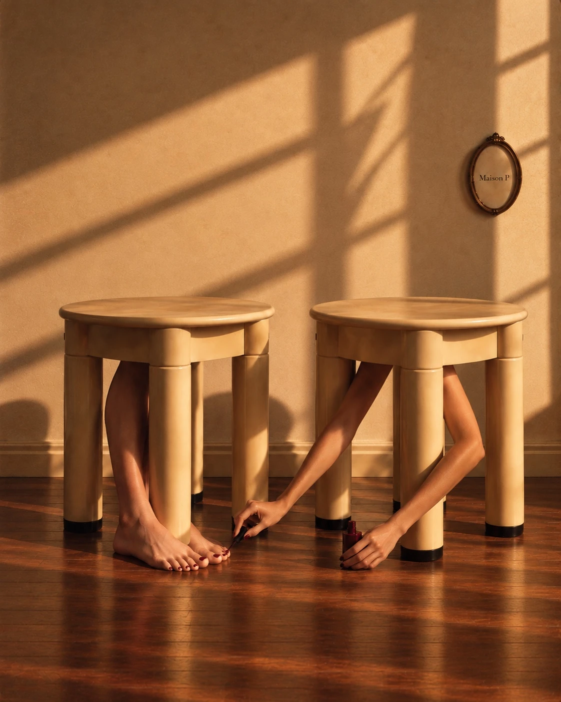 Paire de tabourets Gedy en mise en scène loufoque Maison P
