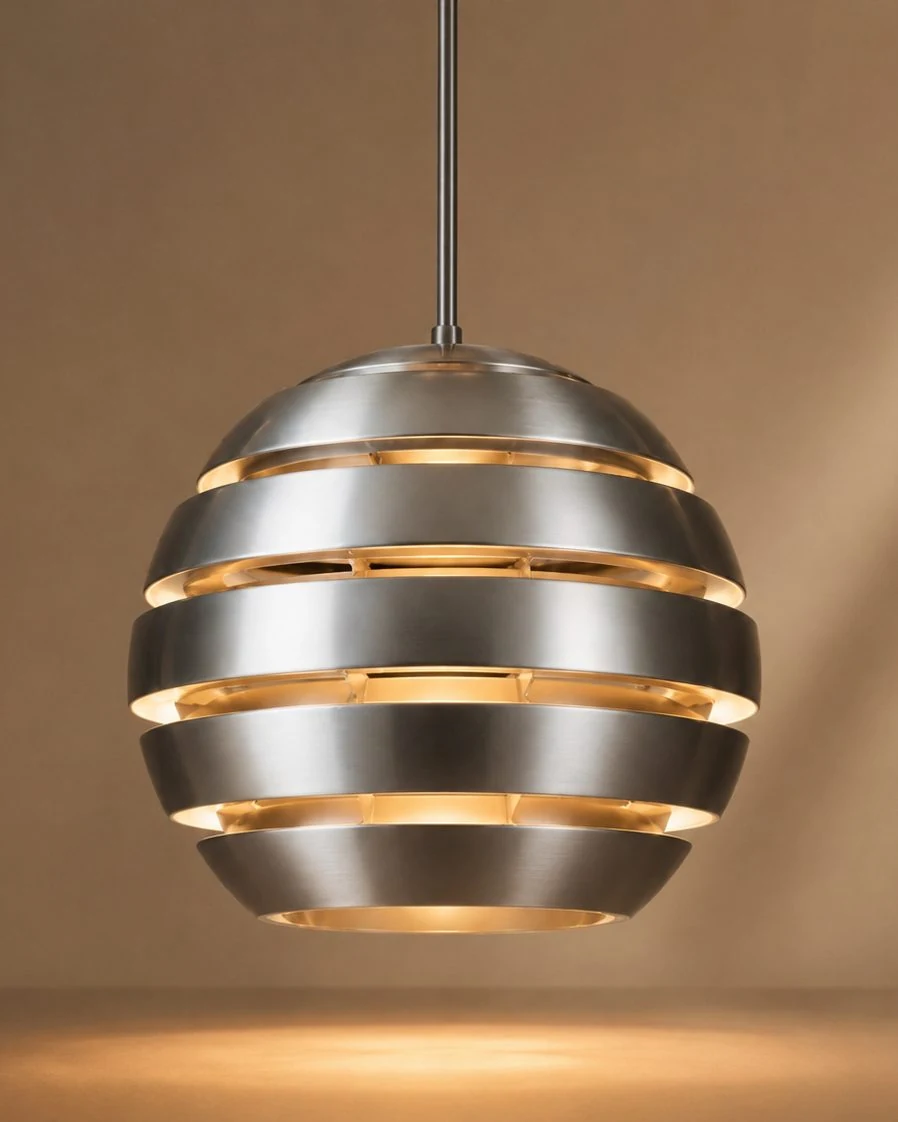 Suspension Space Age en acier inoxydable — années 1970