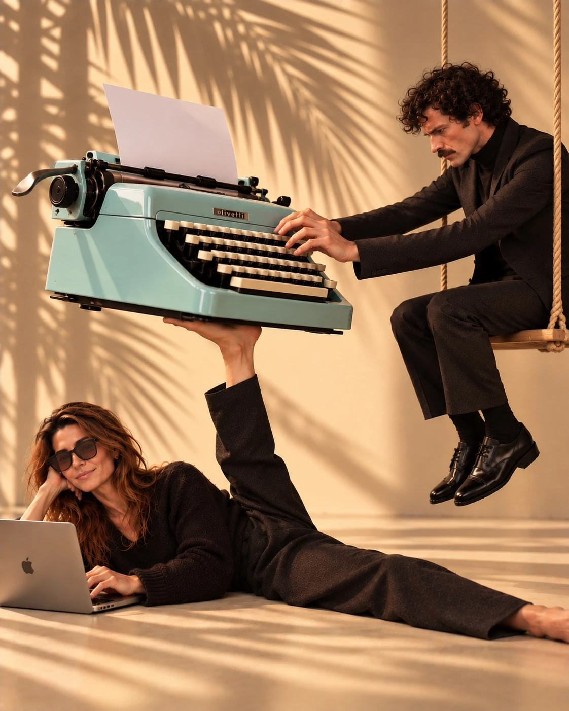 Olivetti Studio 46 mise en scène avec Claude Girofle et Achille Parmentier — regard Maison P