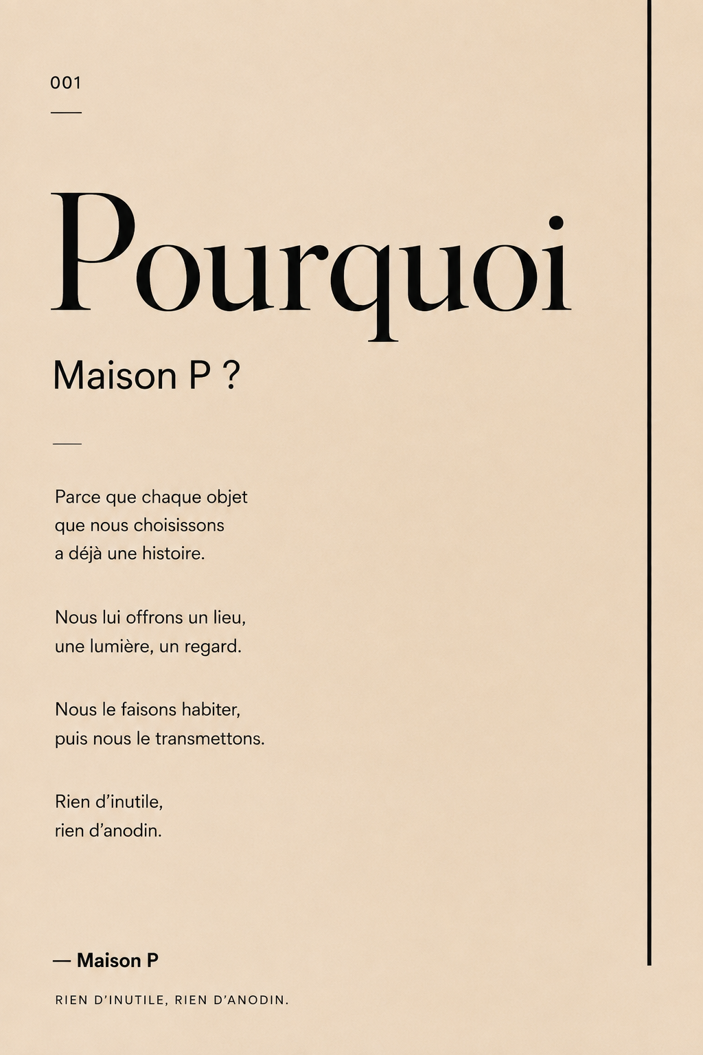 Pourquoi Maison P ?