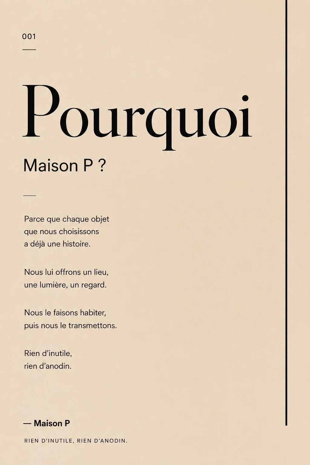 Pourquoi Maison P ?