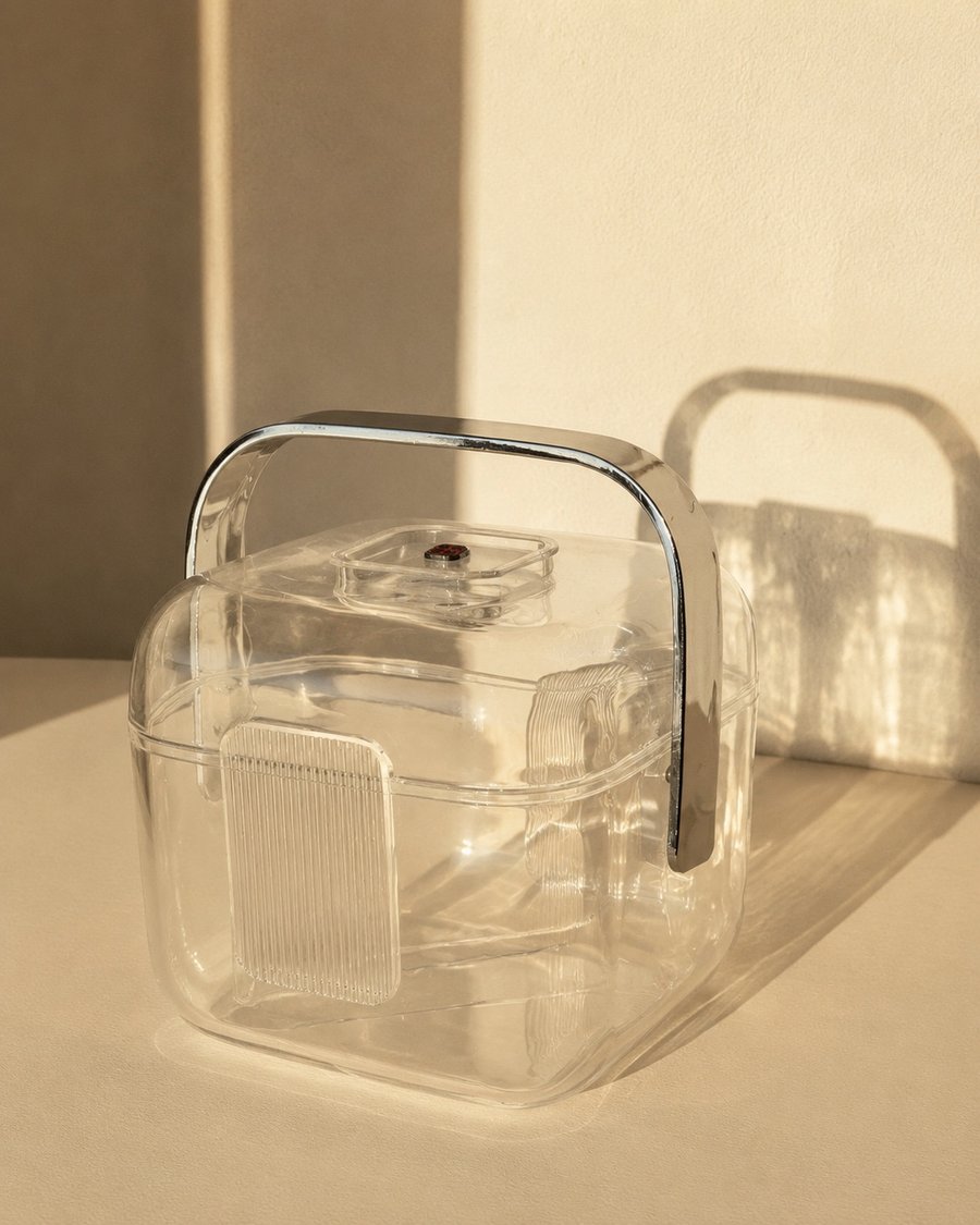 Seau à glaçons Guzzini — plexiglas et chrome
