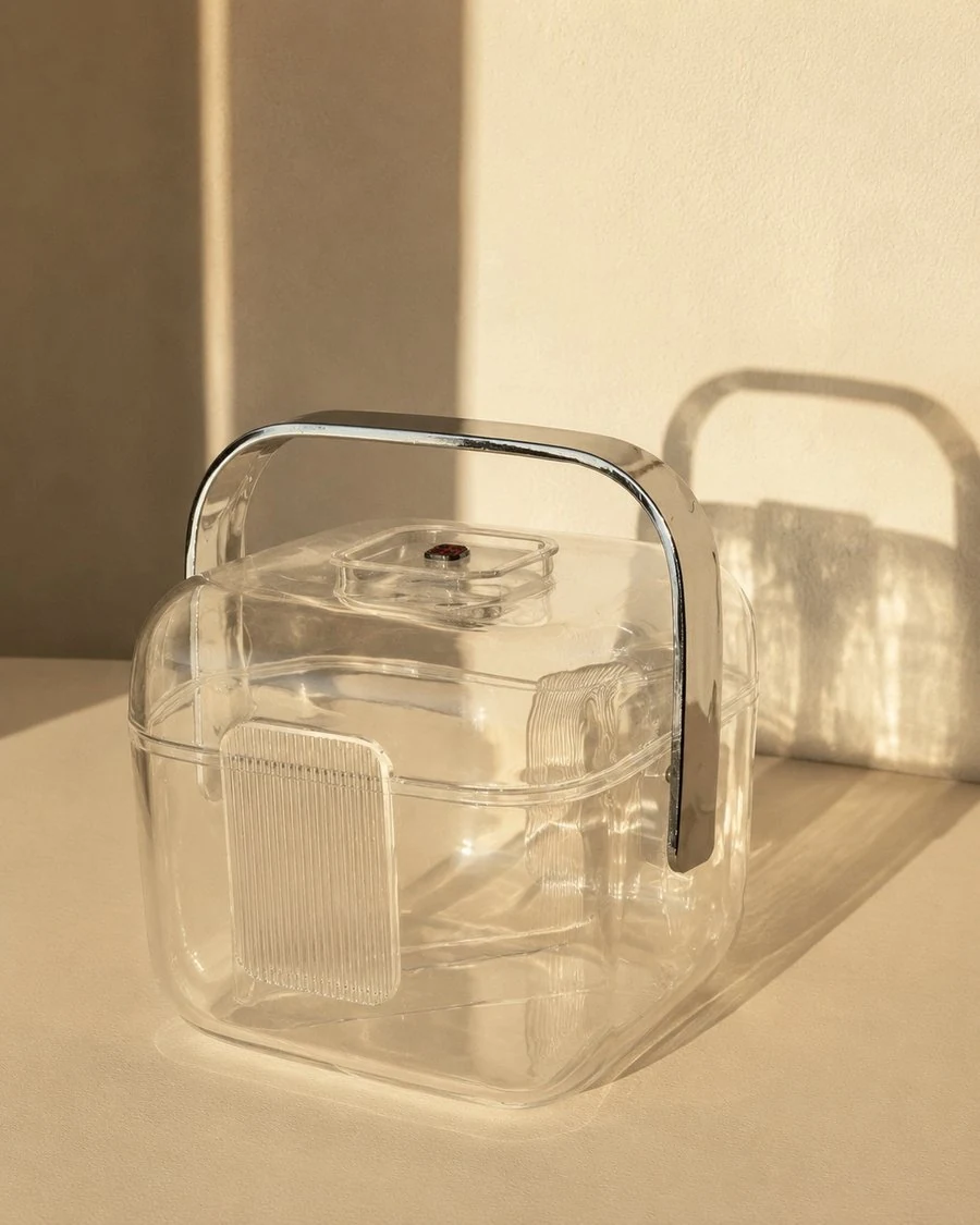 Seau à glaçons Guzzini — plexiglas et chrome