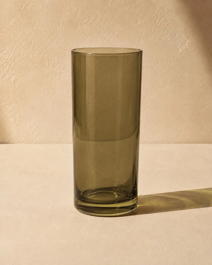 Verre à long drink — teinte olive