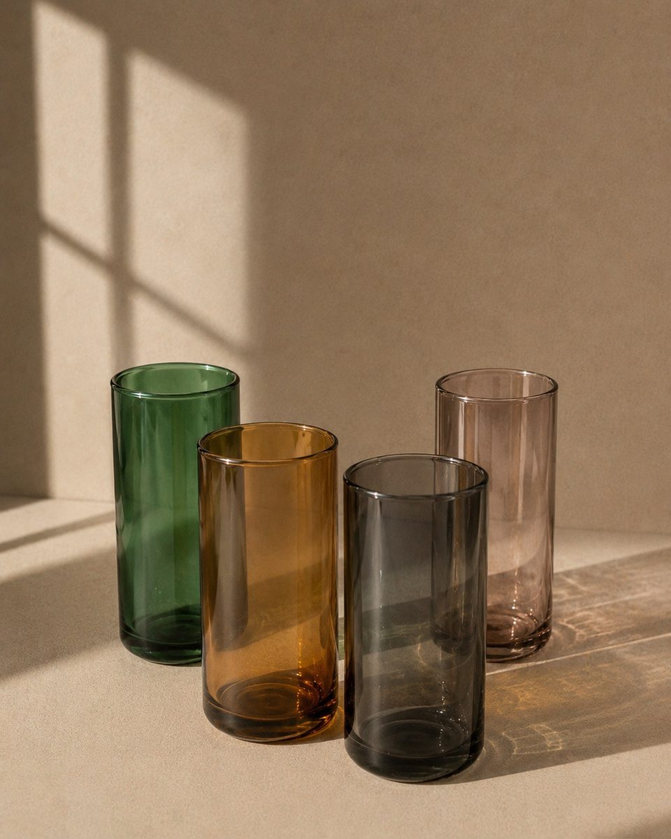 Verres fumés — lot de quatre