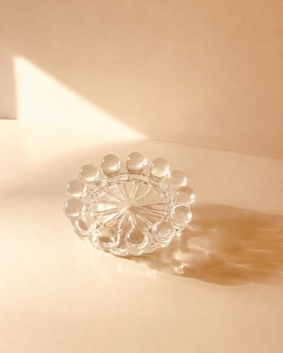 Vide-poche perlé — verre pressé